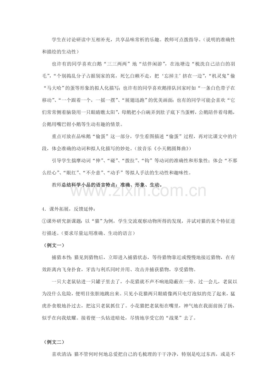 七年级语文上册 第四单元 第13课《牧鹅散记》教案 鄂教版-鄂教版初中七年级上册语文教案.doc_第2页