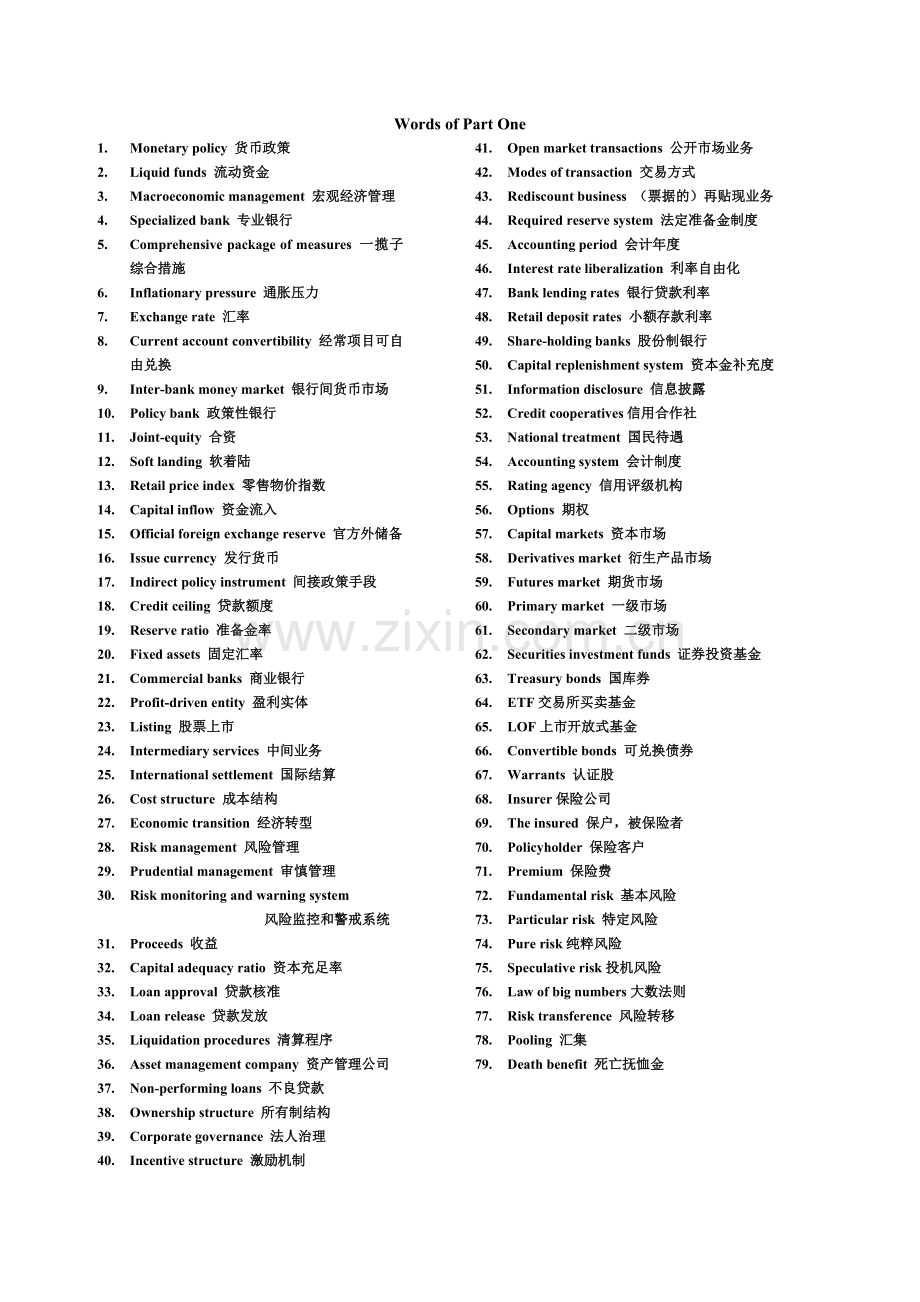 金融专业英语单词.doc_第1页