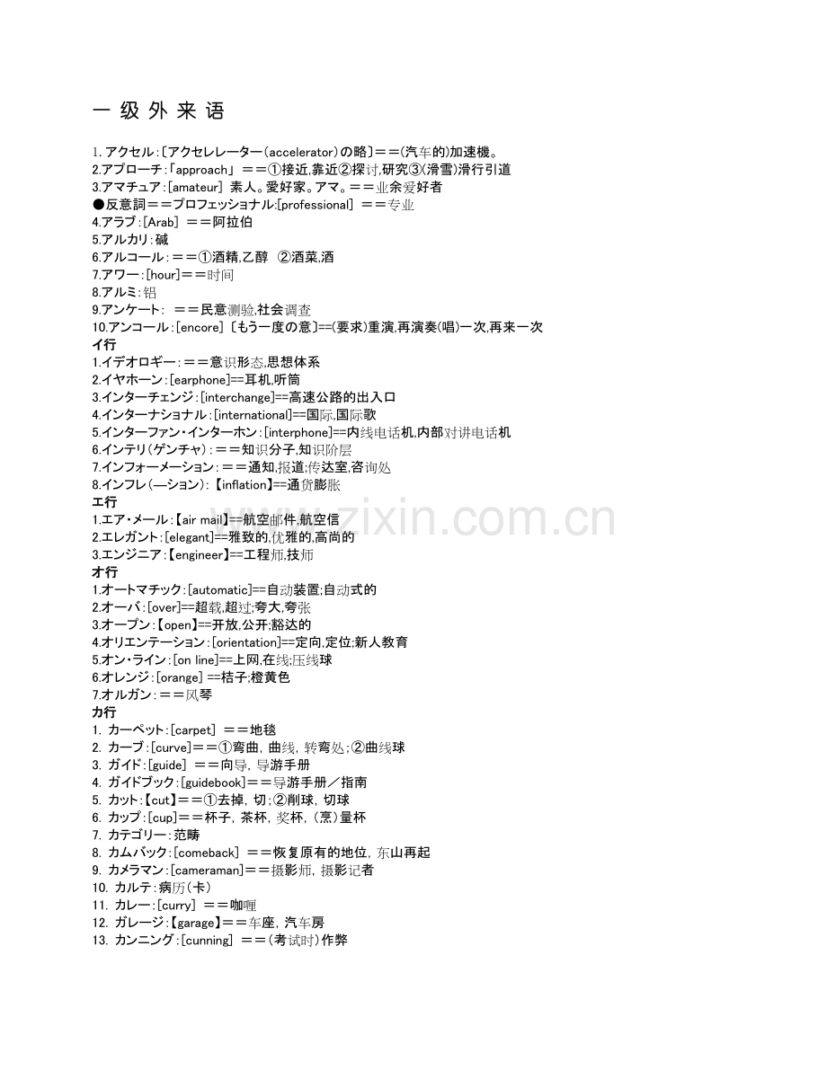 日语一级外来语.doc_第1页