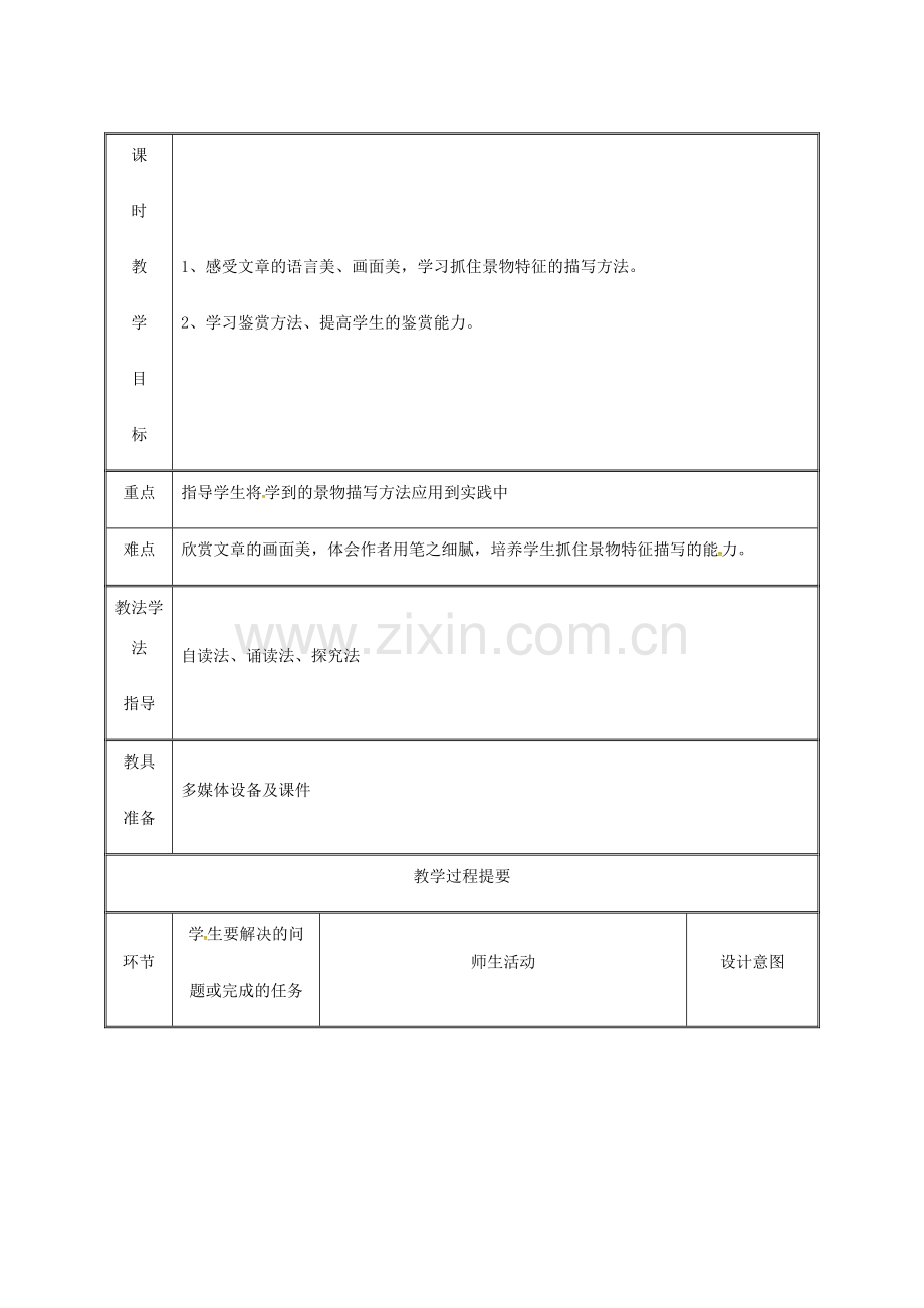 湖南省迎丰镇七年级语文上册 第一单元 3《雨的四季》教案 新人教版-新人教版初中七年级上册语文教案.doc_第2页