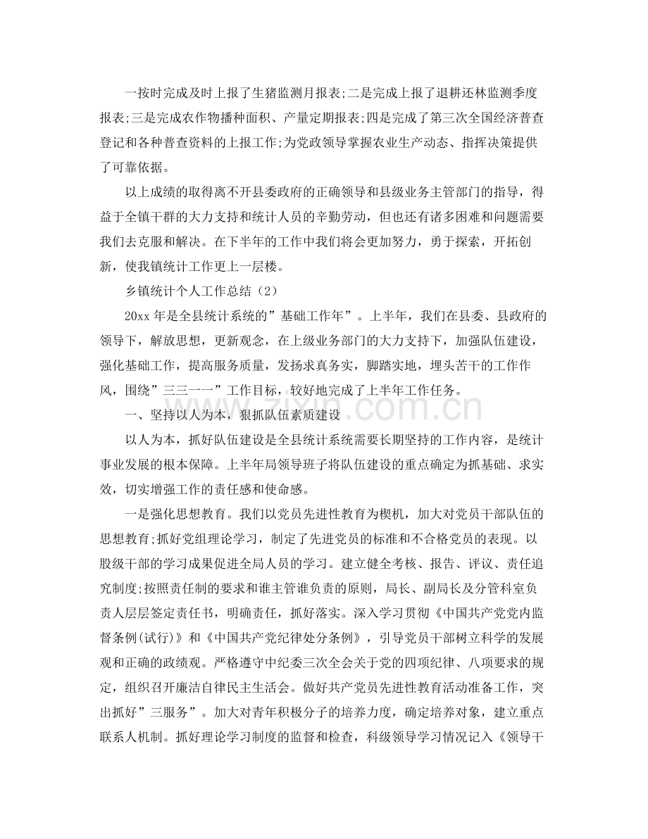 乡镇统计个人工作总结三篇 .docx_第2页