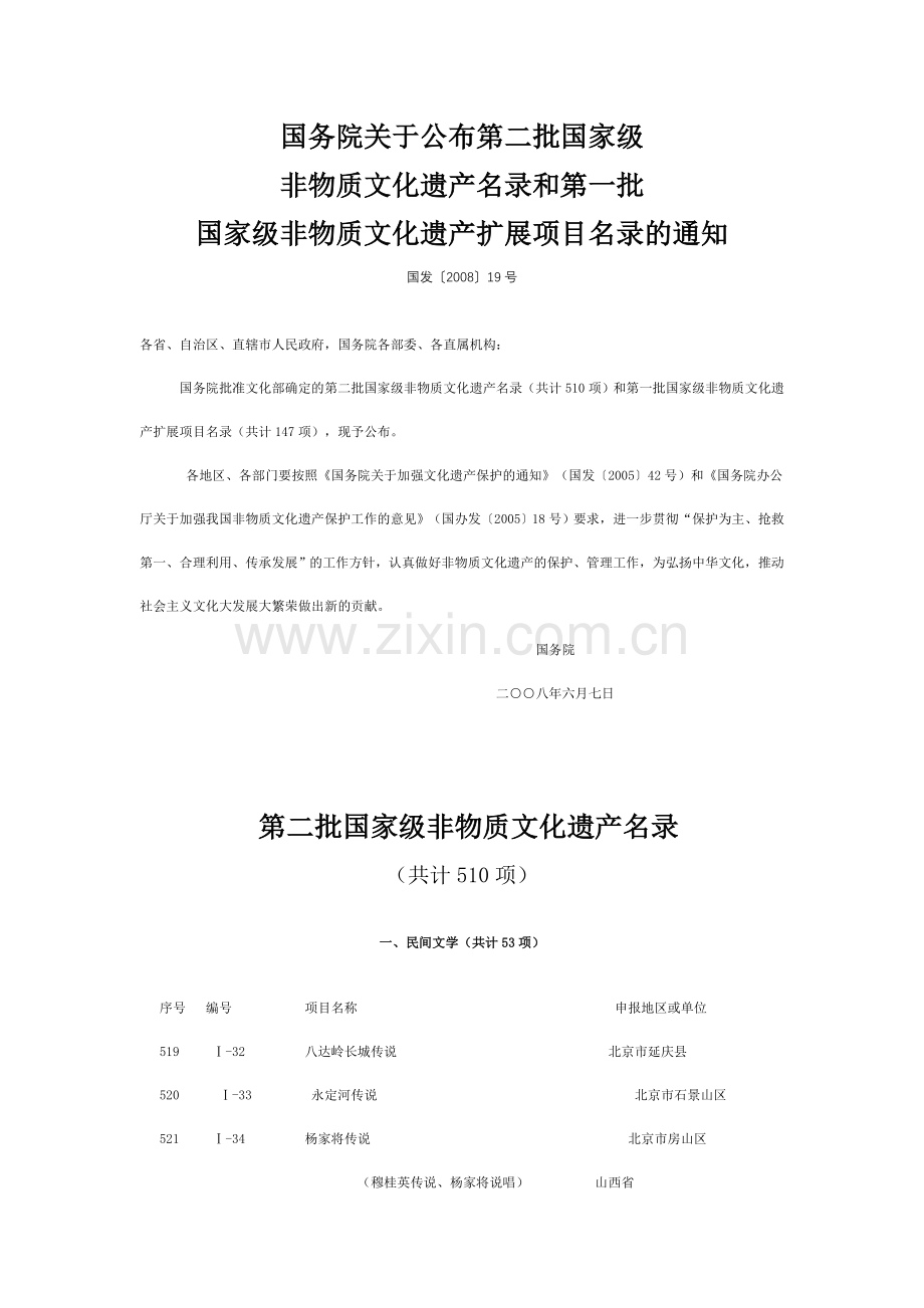 第二批国家级非物质文化遗产名录.doc_第1页