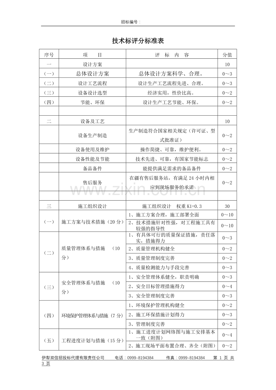 技术标评分标准表.doc_第1页