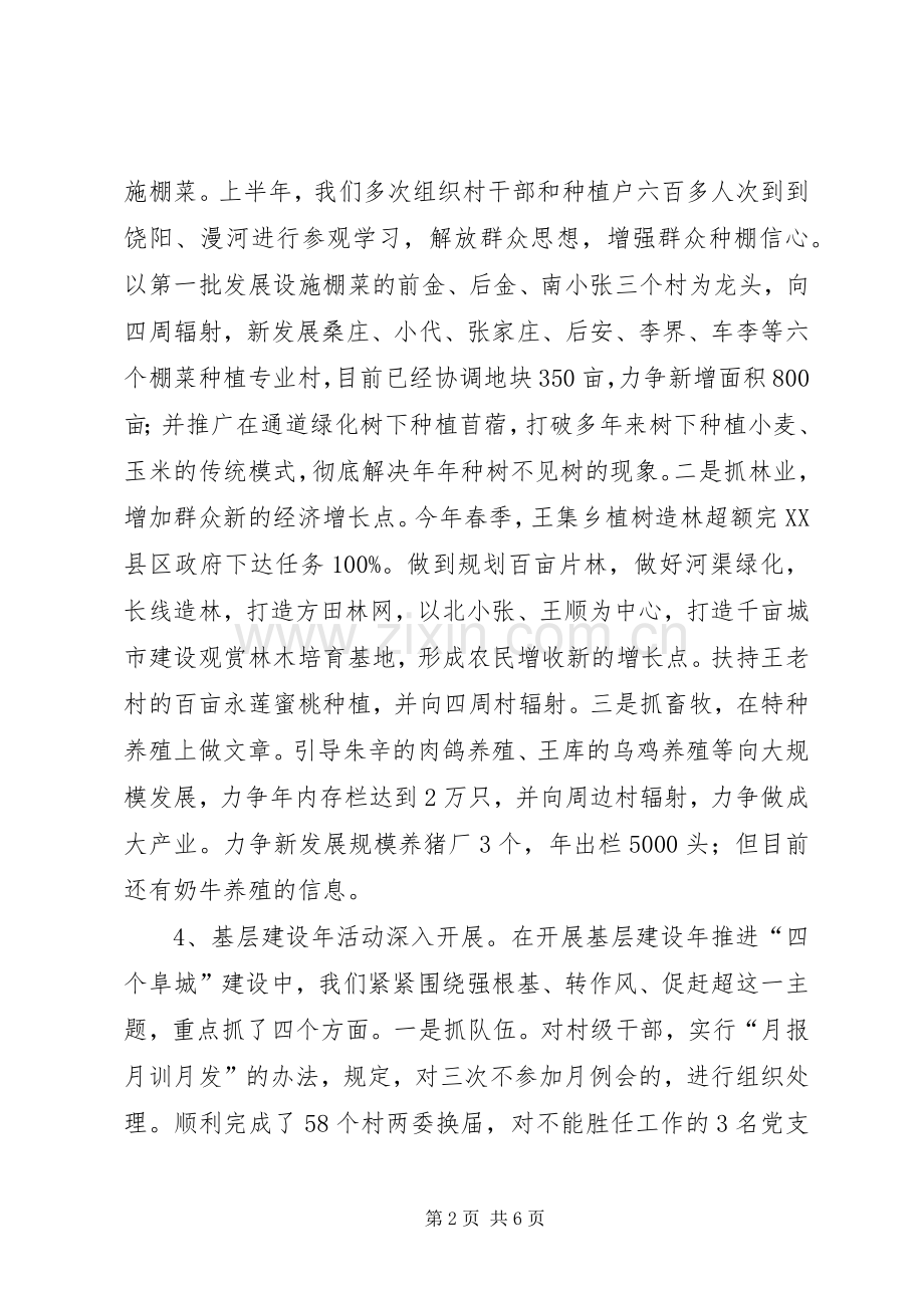 乡XX年上半年工作总结及下步工作计划.docx_第2页
