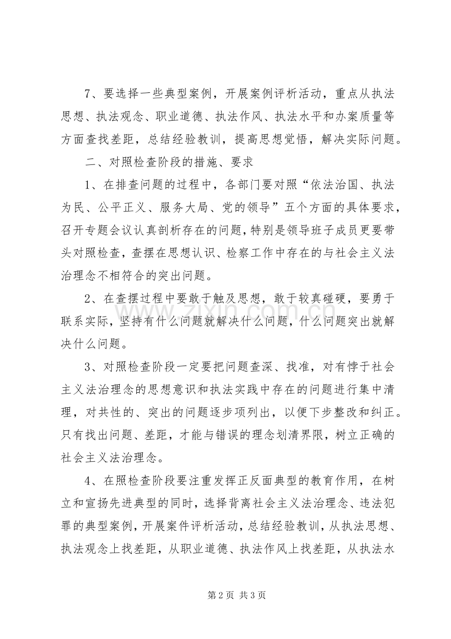 区人民检察院法治理念“对照检查阶段”工作安排.docx_第2页