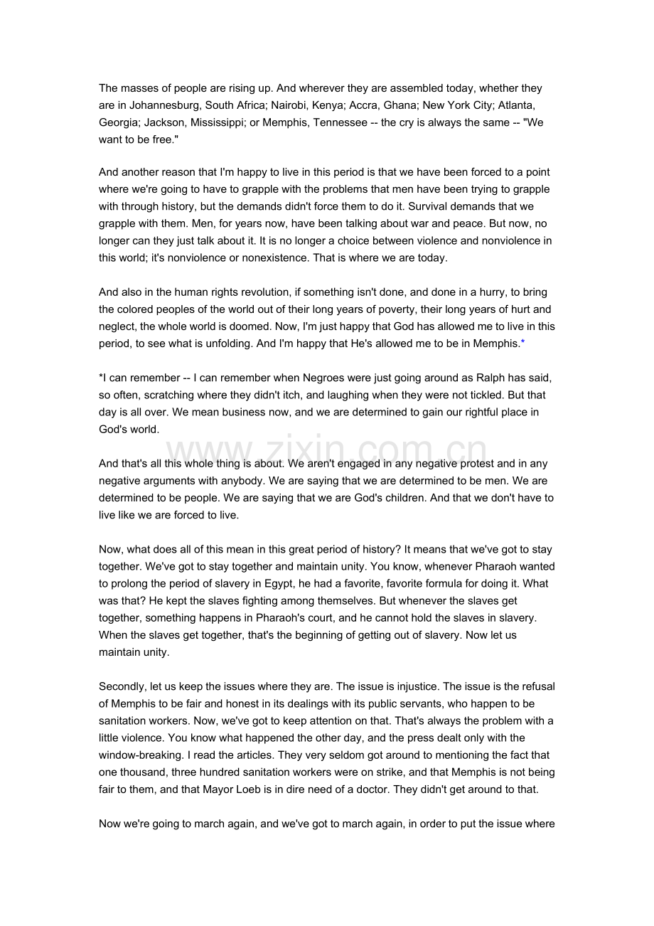 经典英文演讲100篇15-I'veBeentotheMountaintop.doc_第2页