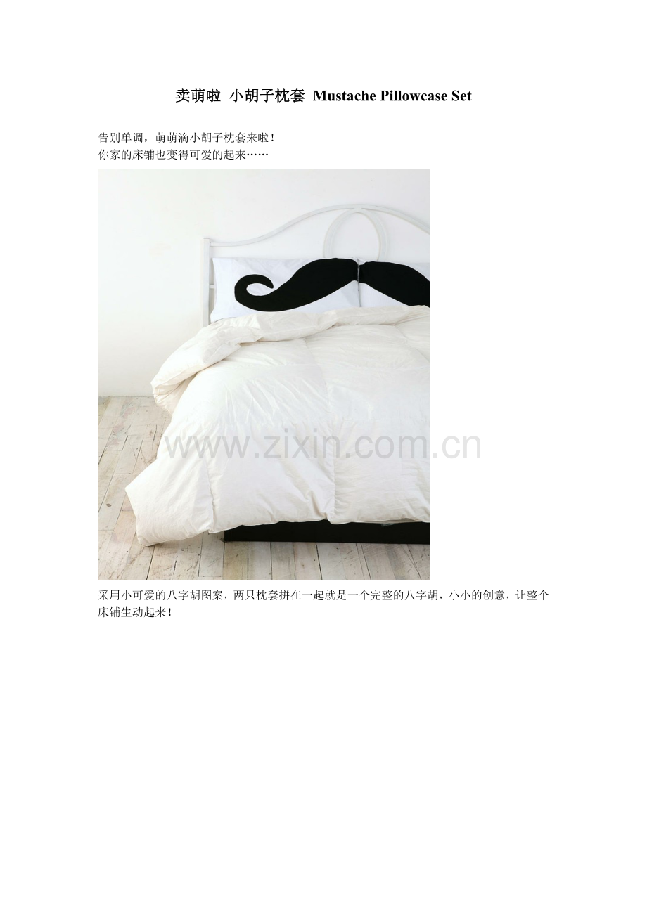 可爱的小胡子枕套Mustache Pillowcase Set.doc_第1页