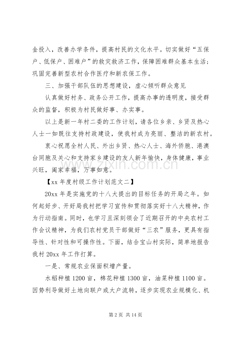 XX年度村级工作计划.docx_第2页
