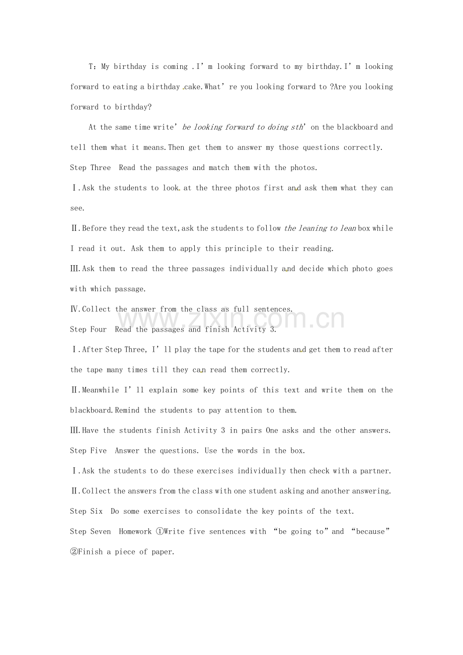 七年级英语下册 Module 3 Plans Unit 3 Language in use教案 外研版.doc_第2页