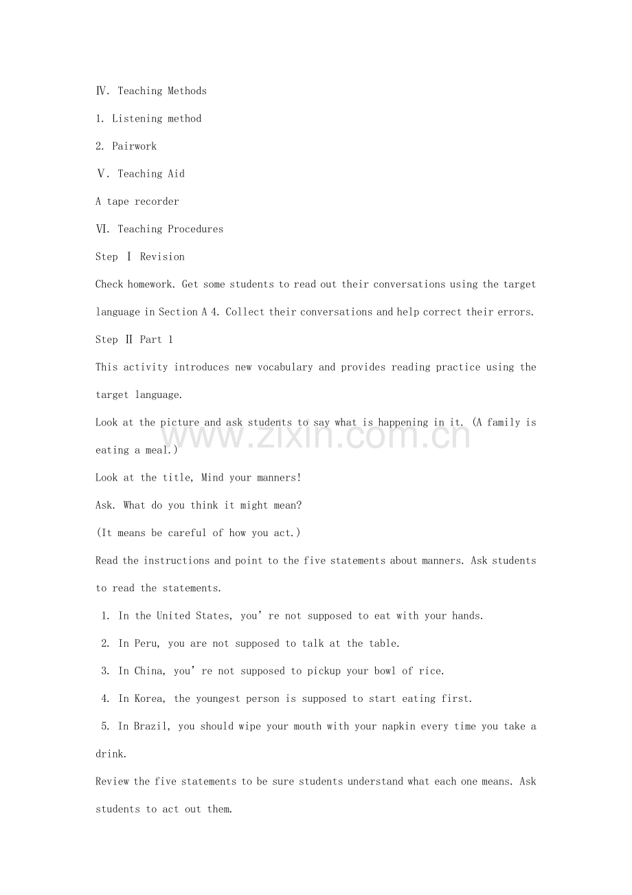 九年级英语全册 Unit 12 You’re supposed to shake hands The 4th Period示范教案 人教新目标版.doc_第2页