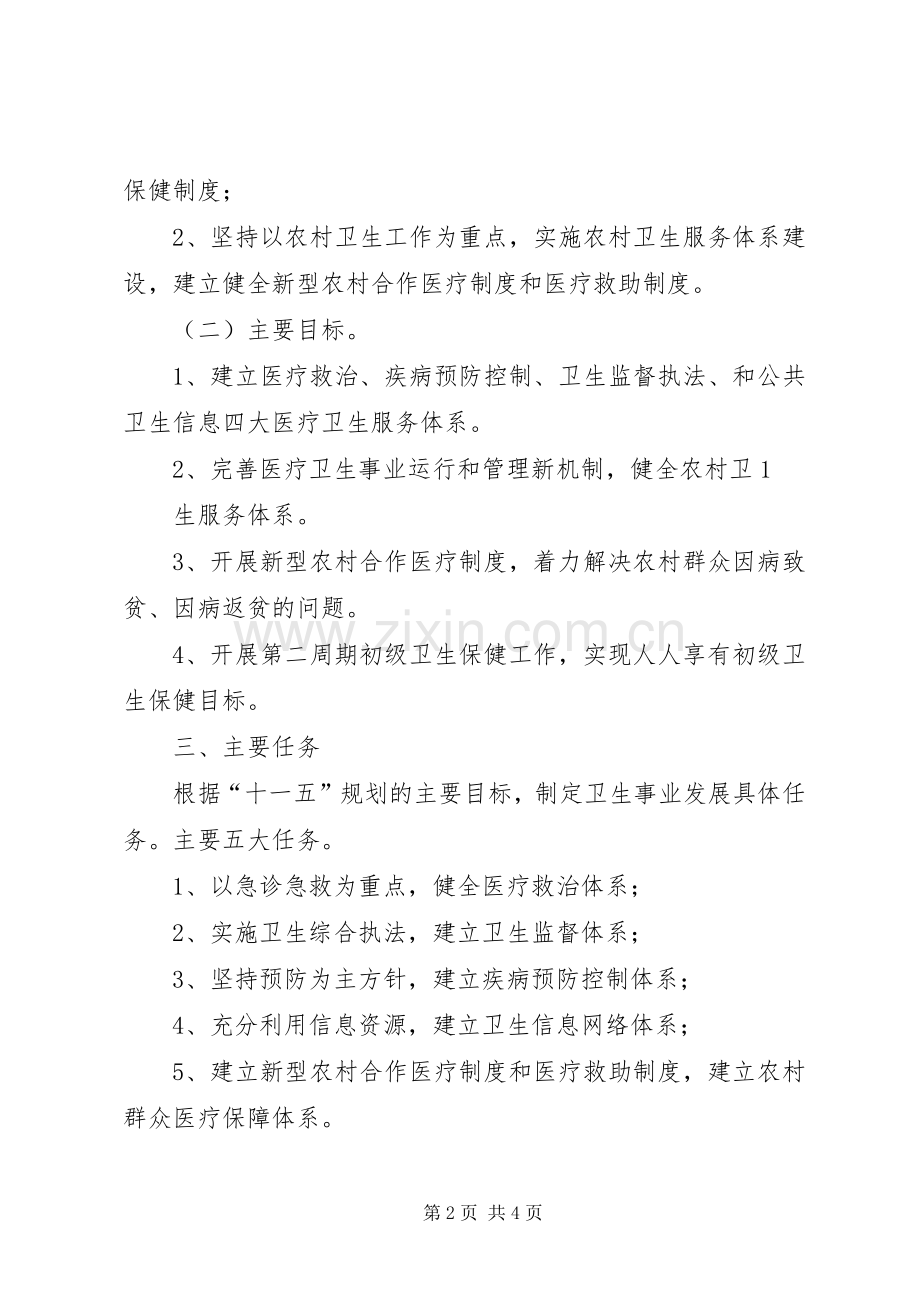 XX县区卫生事业发展“十二五”专题规划起草情况汇报 .docx_第2页