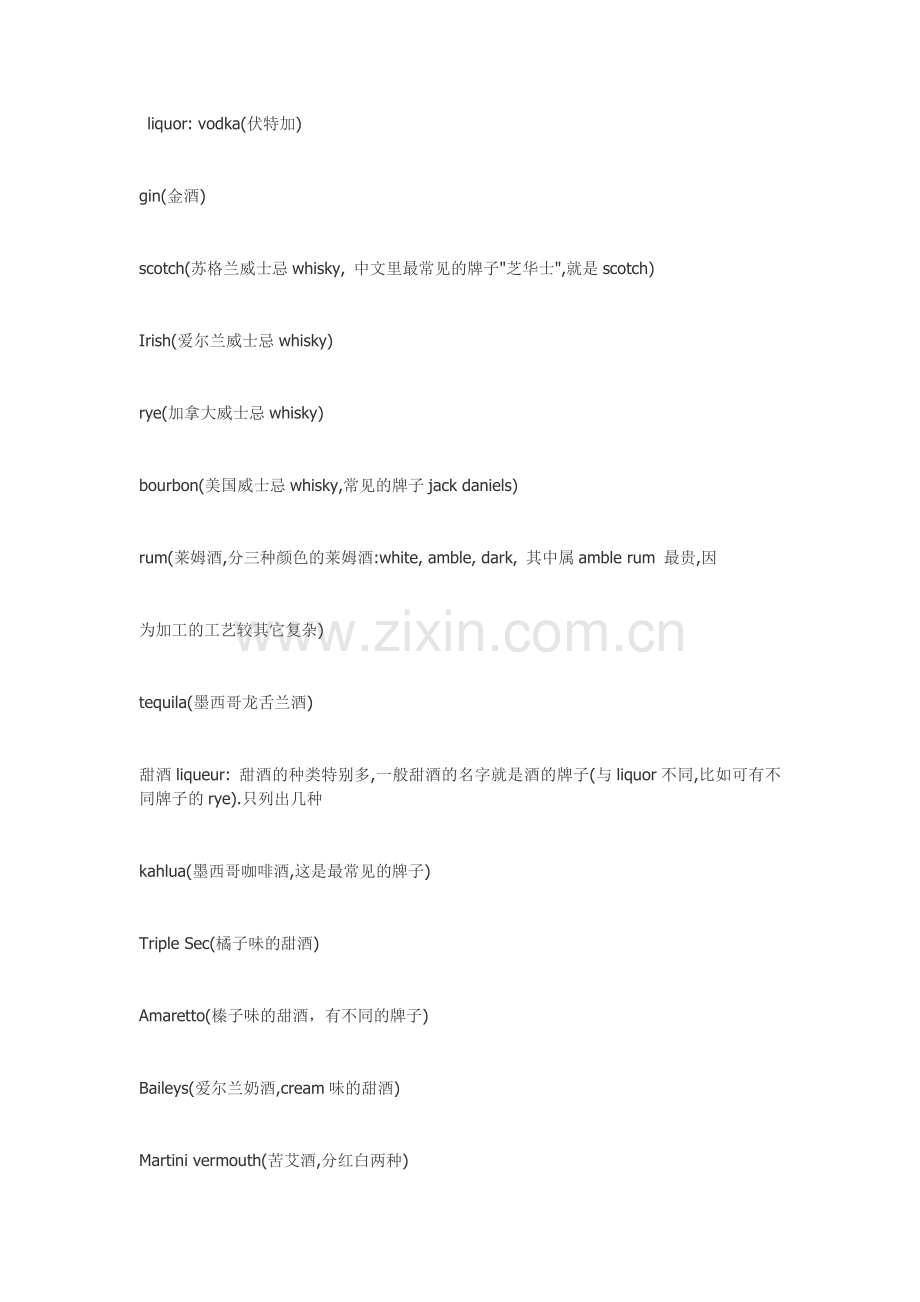 酒名（中英对照）.doc_第1页