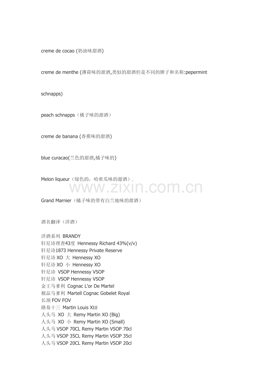 酒名（中英对照）.doc_第2页