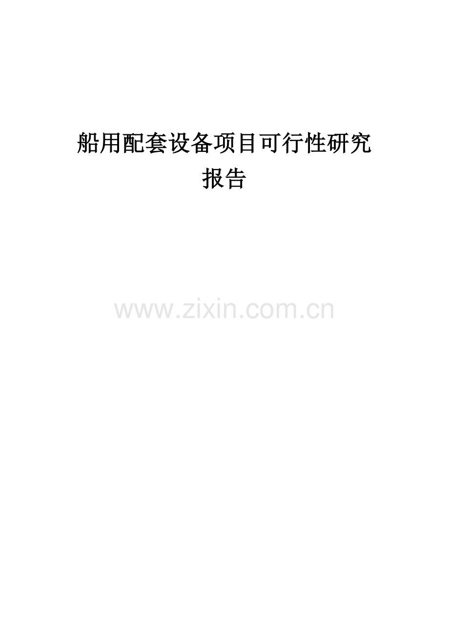 船用配套设备项目可行性研究报告.docx_第1页