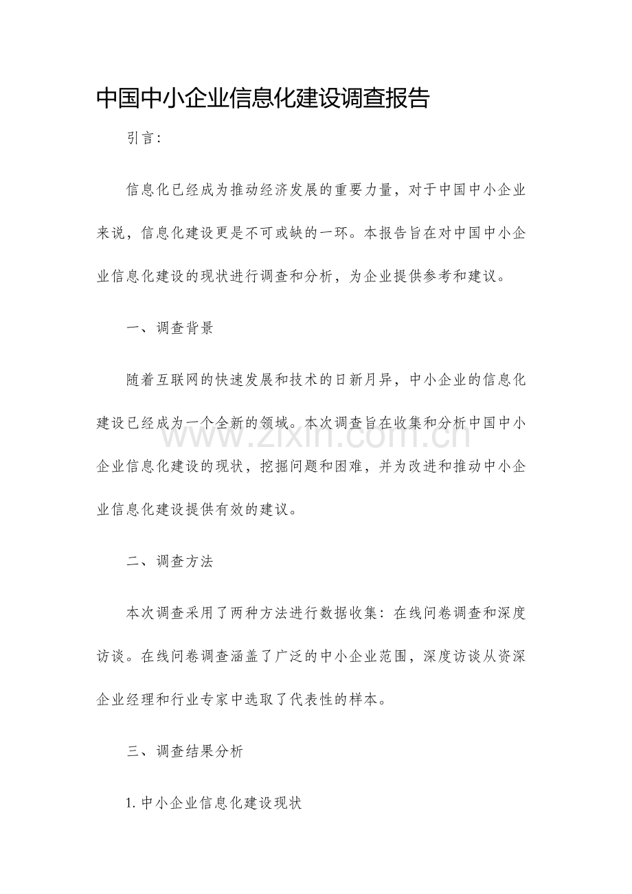 中国中小企业信息化建设调查报告.docx_第1页