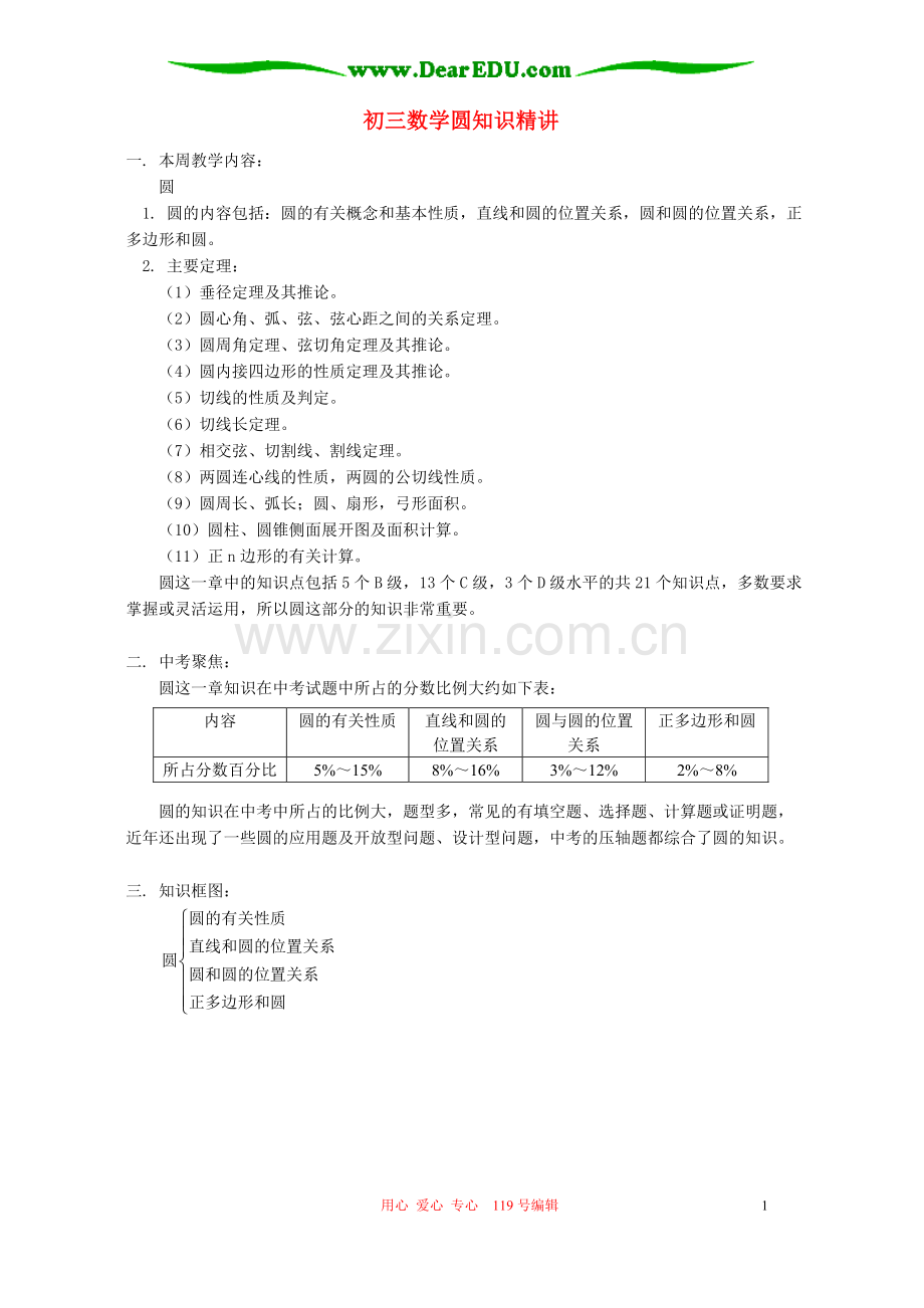 初三数学圆知识精讲_首师大版.doc_第1页
