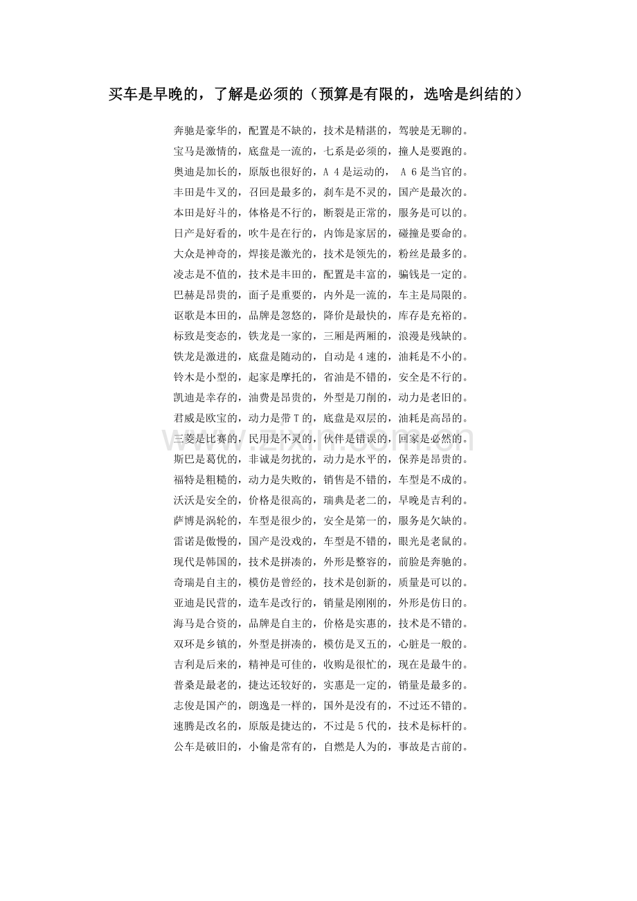 买车是早晚的了解是必须的（预算是有限的选啥是纠结的）.doc_第1页