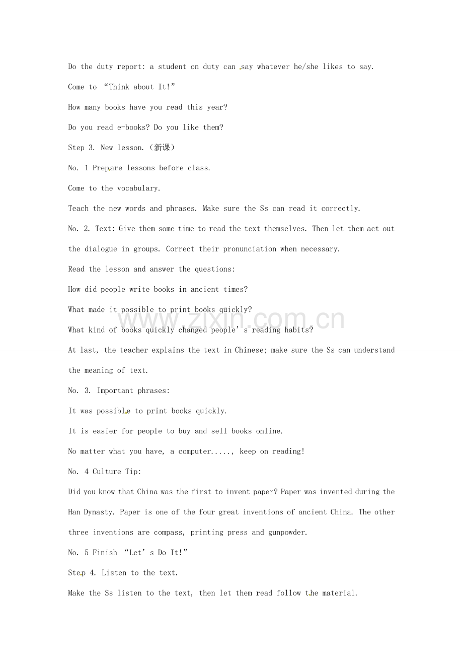 八年级英语下册 Unit 4 The Internet Connects Us Lesson 21 Books or Computers教案 （新版）冀教版-（新版）冀教版初中八年级下册英语教案.doc_第2页