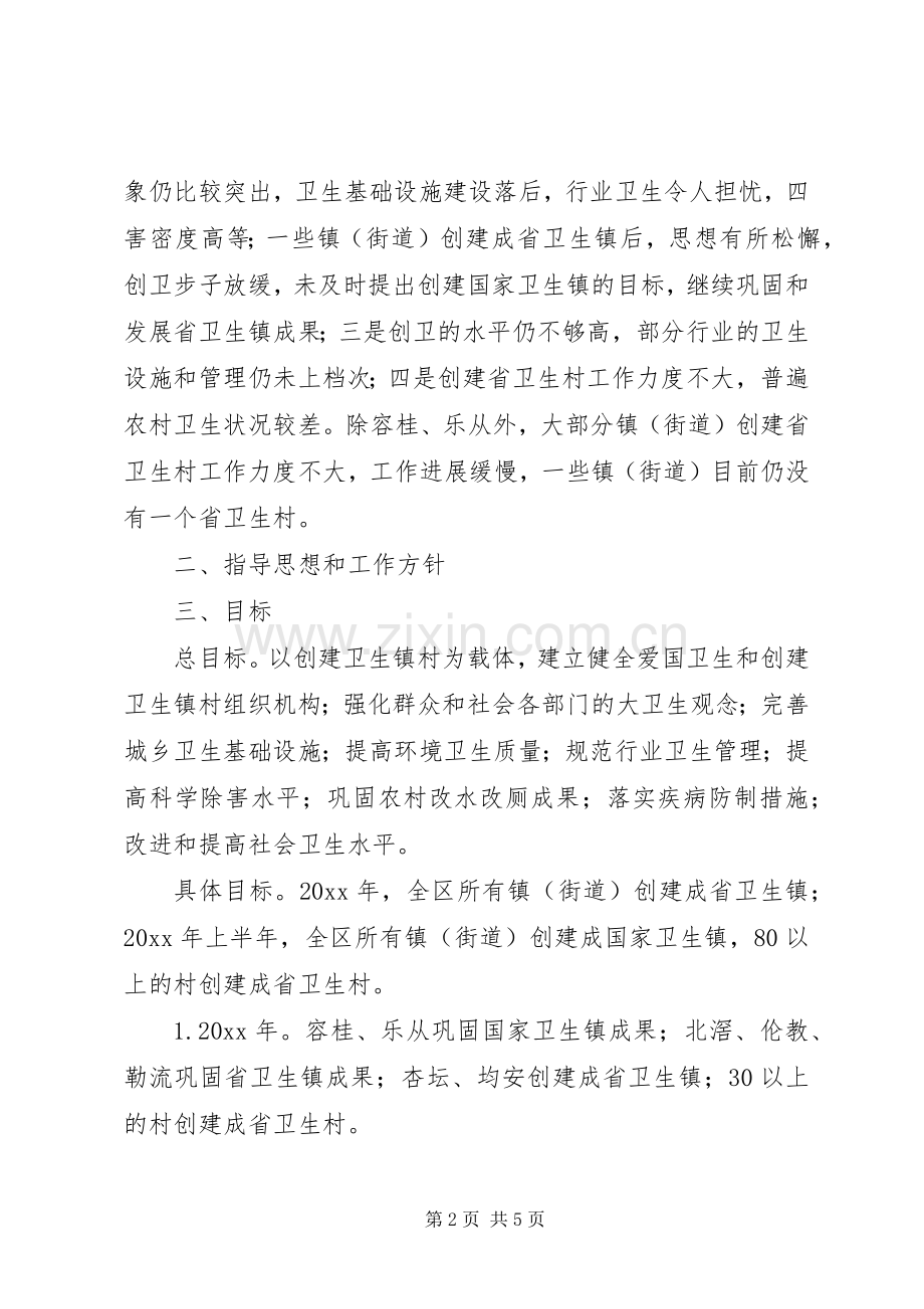 创建卫生镇村工作规划方案.docx_第2页