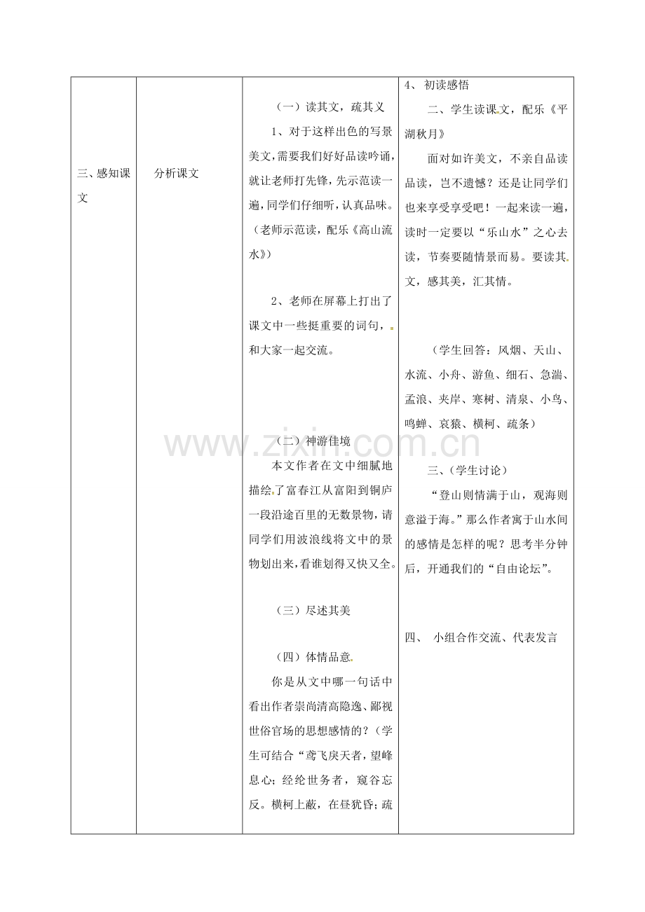 天津市宝坻区八年级语文下册 第五单元 21 与朱元思书（第1课时）教案 （新版）新人教版-（新版）新人教版初中八年级下册语文教案.doc_第2页
