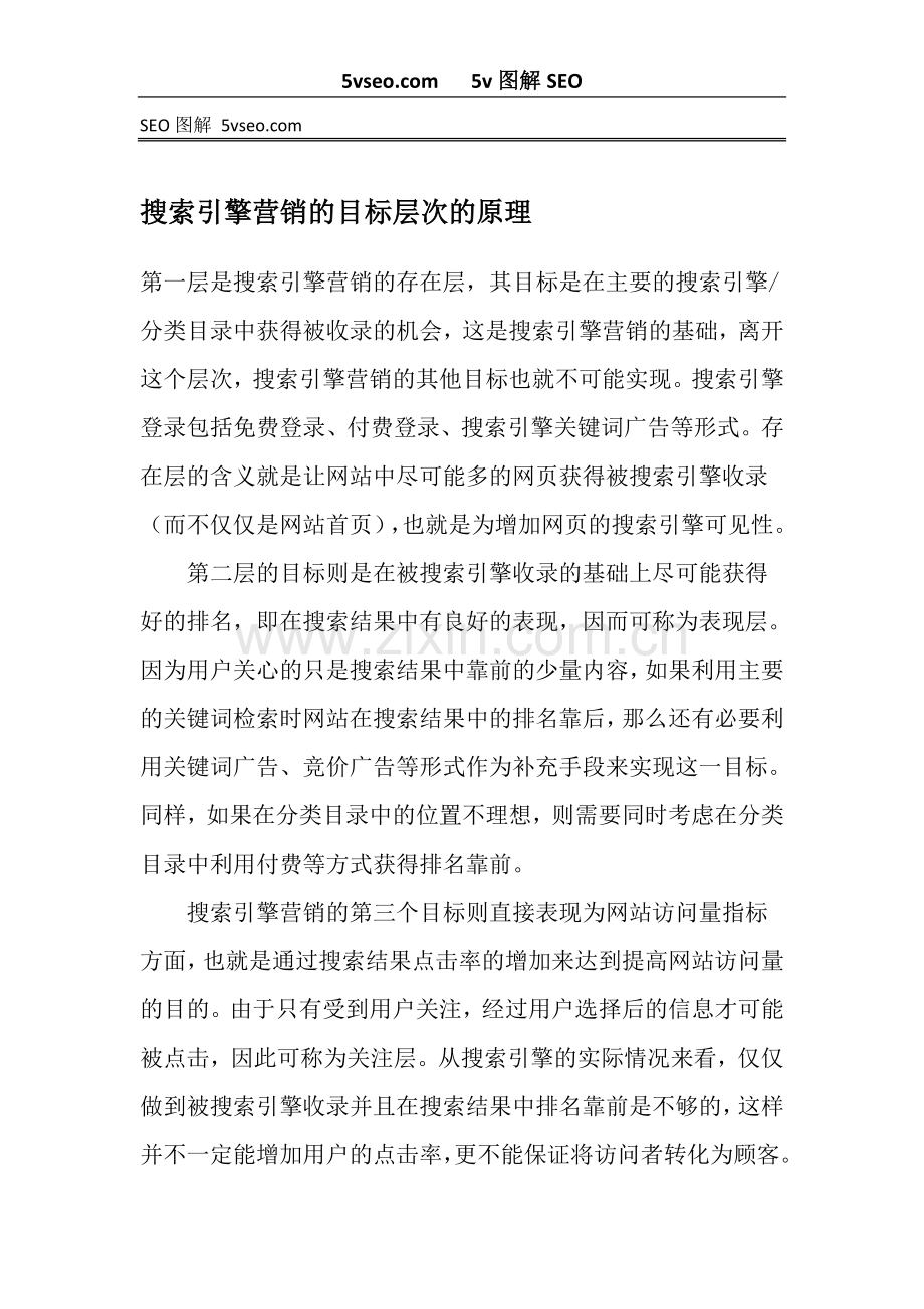 搜索引擎营销的目标层次的SEO原理图解.doc_第1页