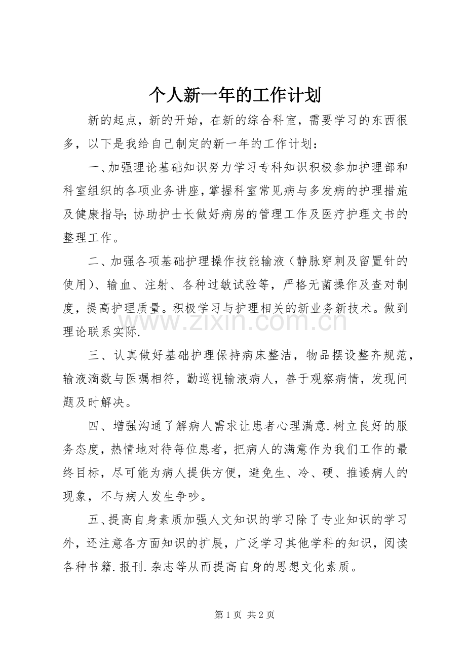个人新一年的工作计划.docx_第1页
