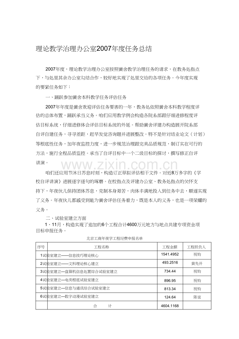 实践教学管理办公室年度工作总结.docx_第1页