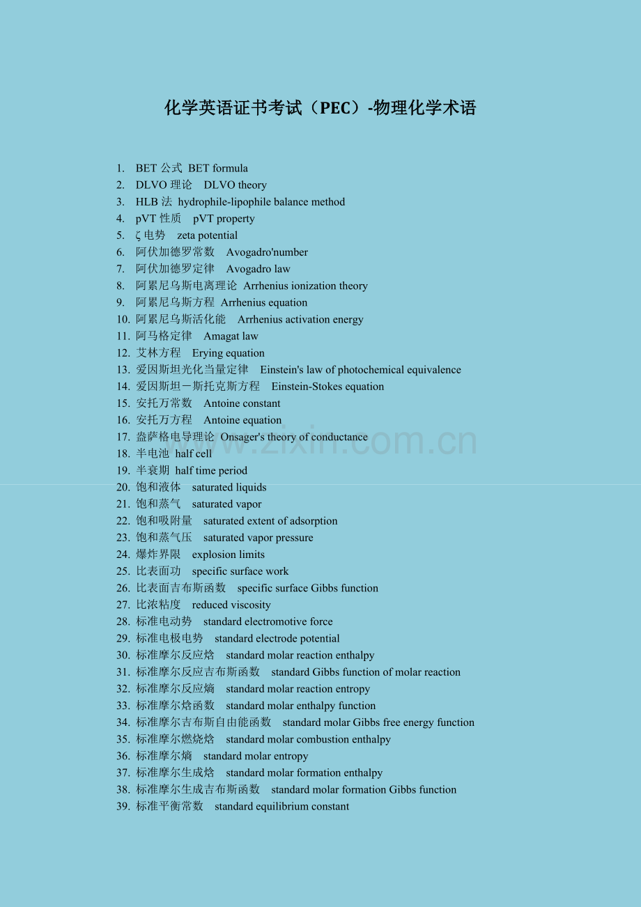 化学英语证书考试(PEC)-物理化学术语.doc_第1页