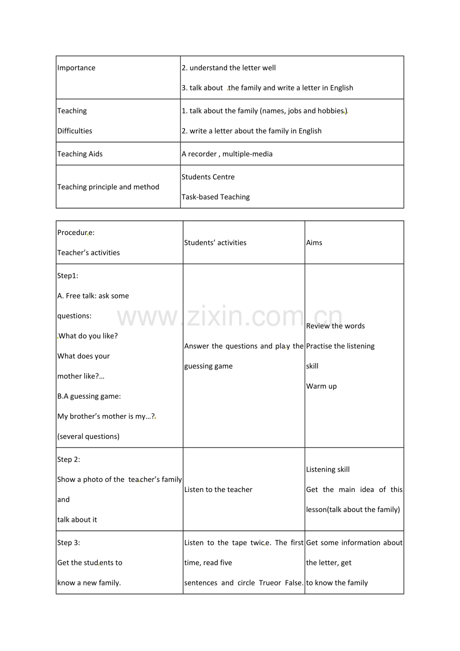 七年级英语上册 Unit 2 Families Expansion 教案北师大版.doc_第2页