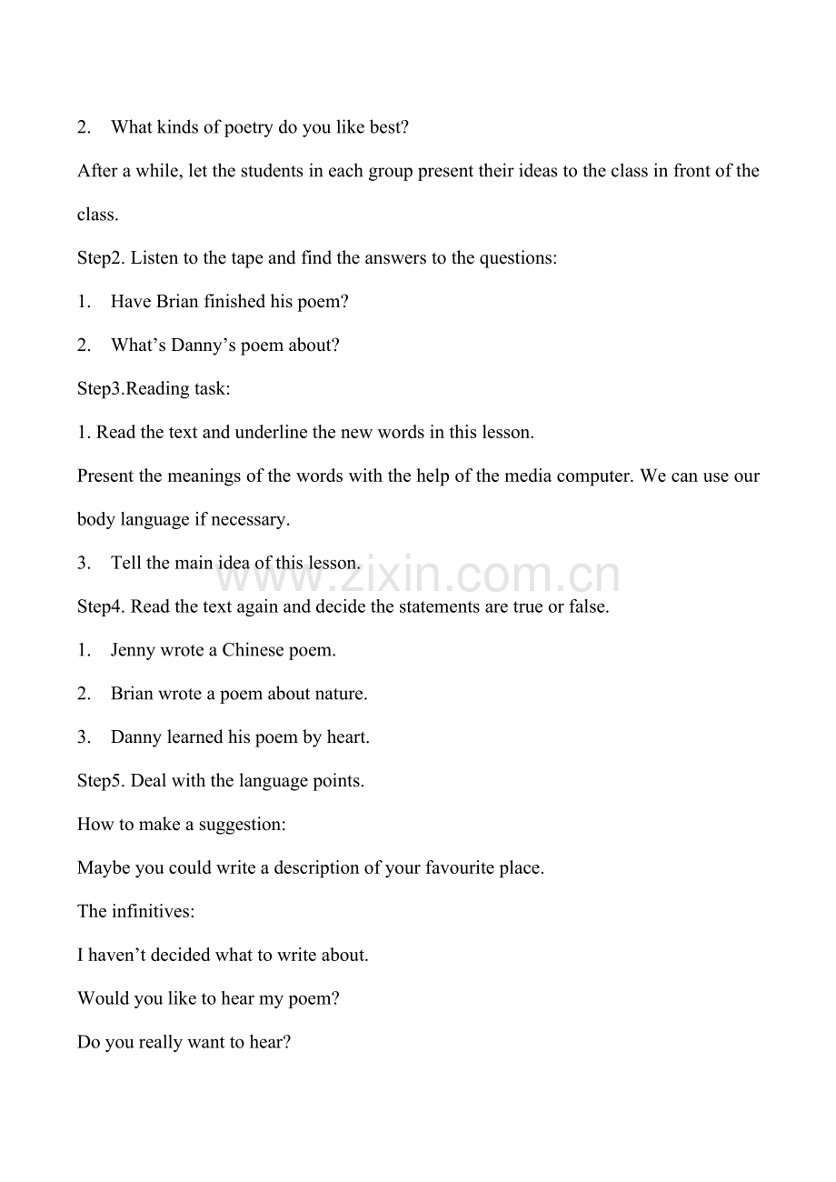 九年级英语下册Unit1 You Can Write Poetry Lesson1 PoetryPlease冀教版.doc_第2页