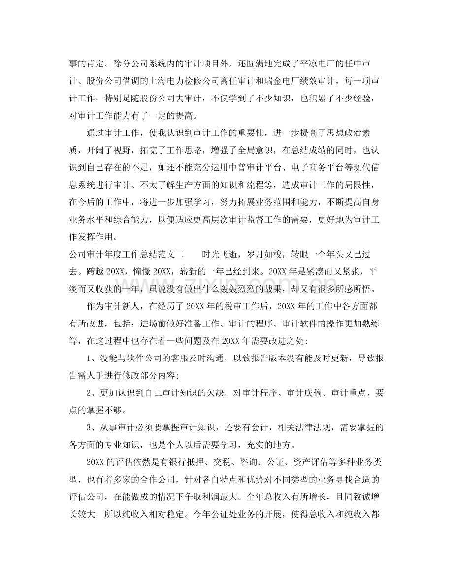 公司审计年度工作总结报告 .docx_第2页