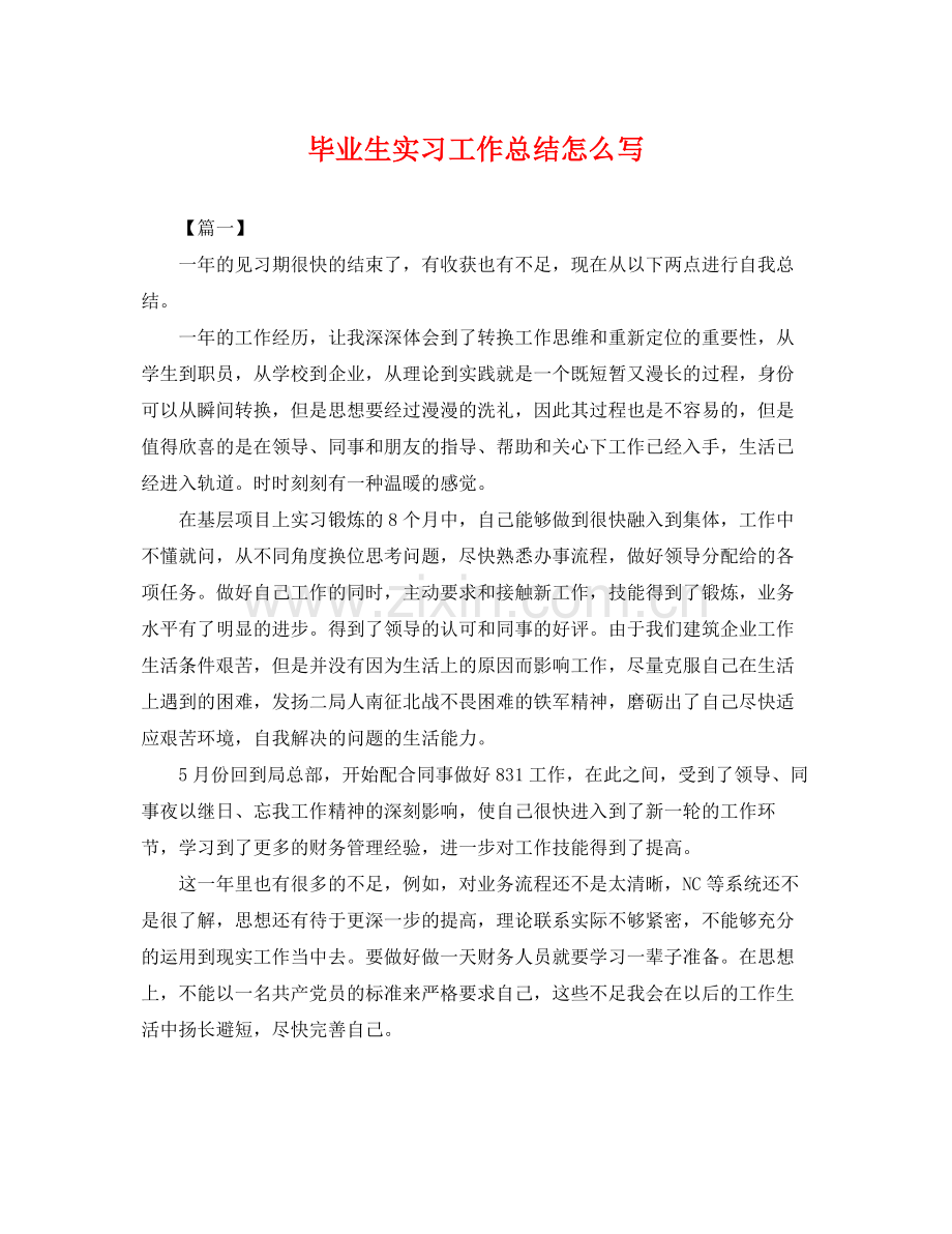 毕业生实习工作总结怎么写 .docx_第1页