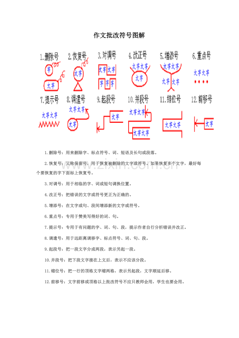 作文批改符号教师用.doc_第1页