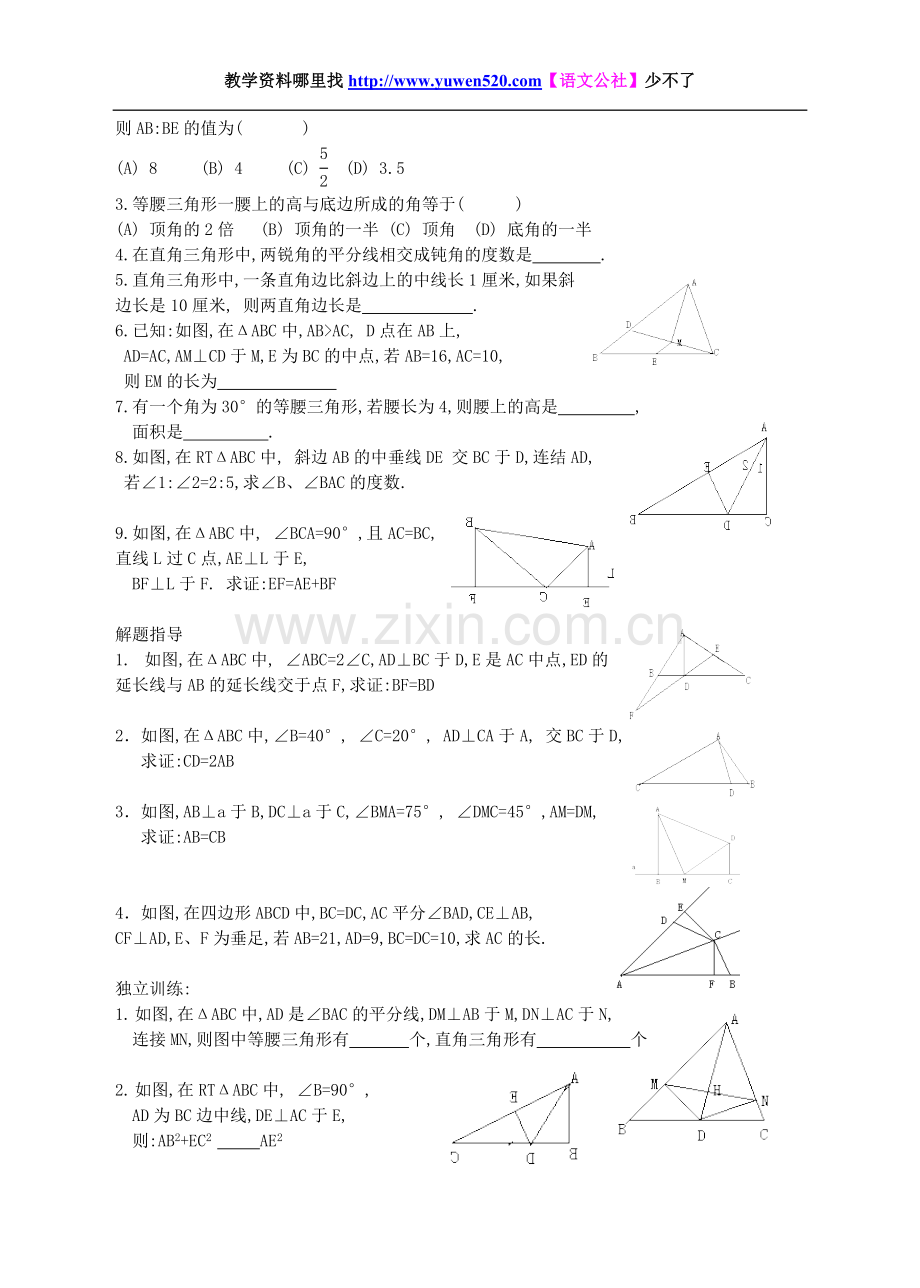 中考数学总复习：直角三角形.doc_第2页