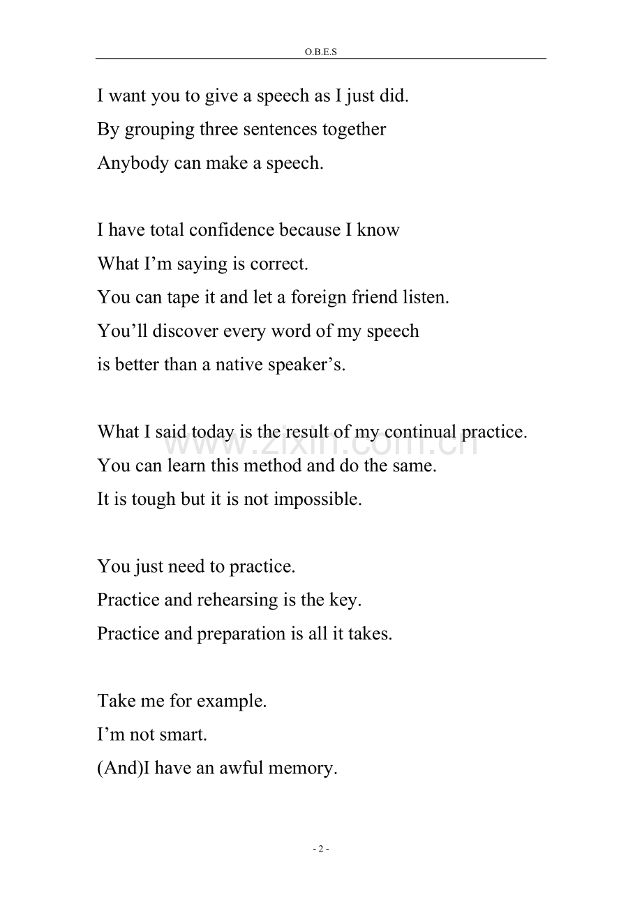 一口气英语【OneBreathEnglishSpeeches】.doc_第2页