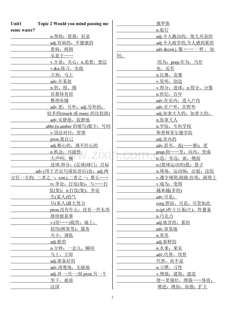 仁爱英语八年级上册单词表听写版.doc_第2页