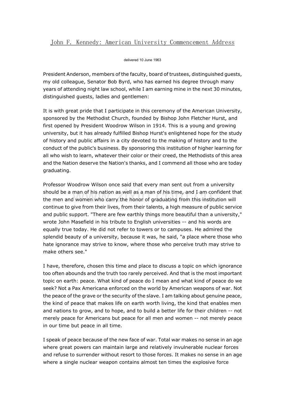 经典英文演讲100篇37-AmericanUniversityCommencementAddress.doc_第1页