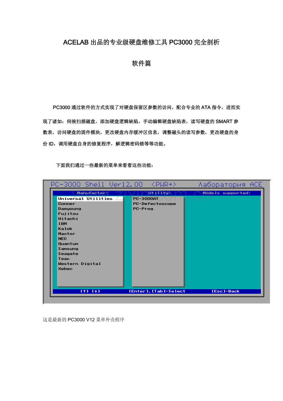 ACELAB专业级硬盘维修工具PC3000完全剖析（3）.doc_第1页