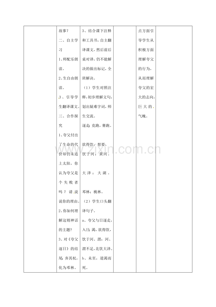 小学七年级语文下册 25《夸父逐日》教案 （新版）新人教版-（新版）新人教版初中七年级下册语文教案.doc_第2页