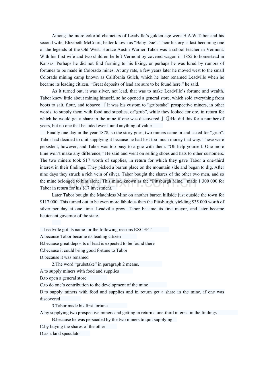 大学英语四级阅读训练.doc_第1页