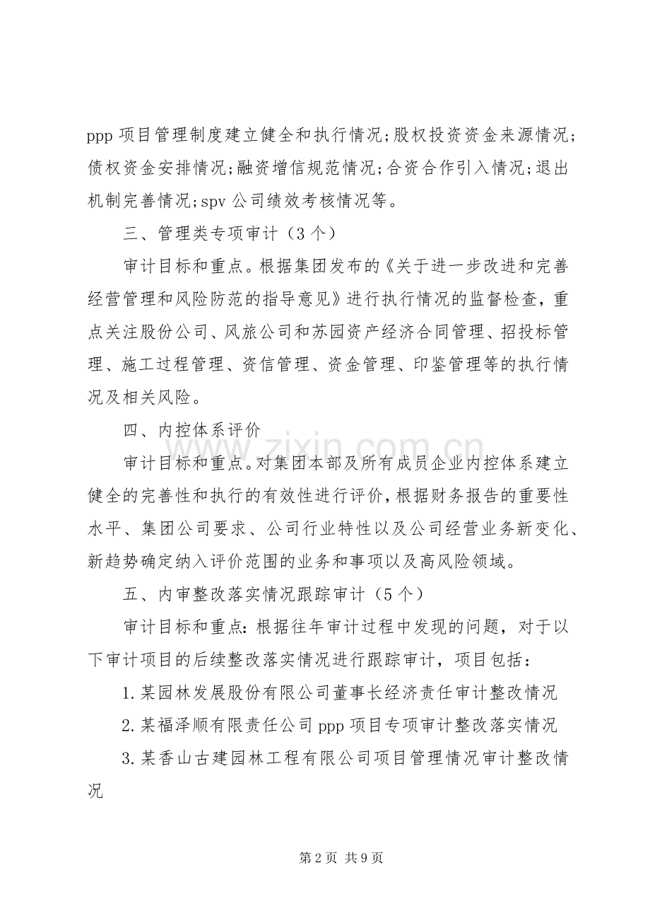 XX年度内部审计工作计划范本.docx_第2页