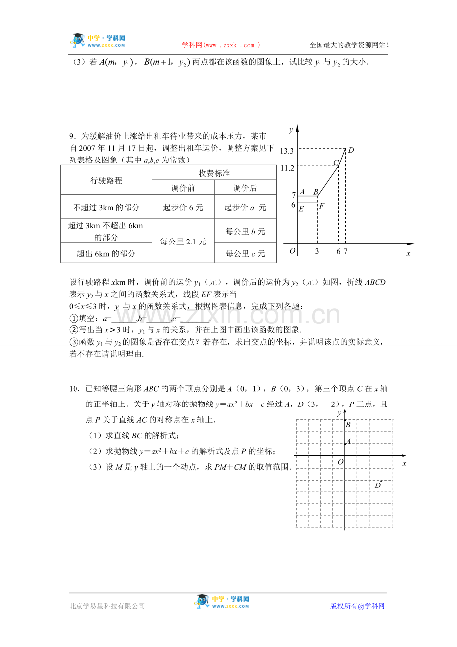中考数学特色试题（三）函数及其图像.doc_第2页