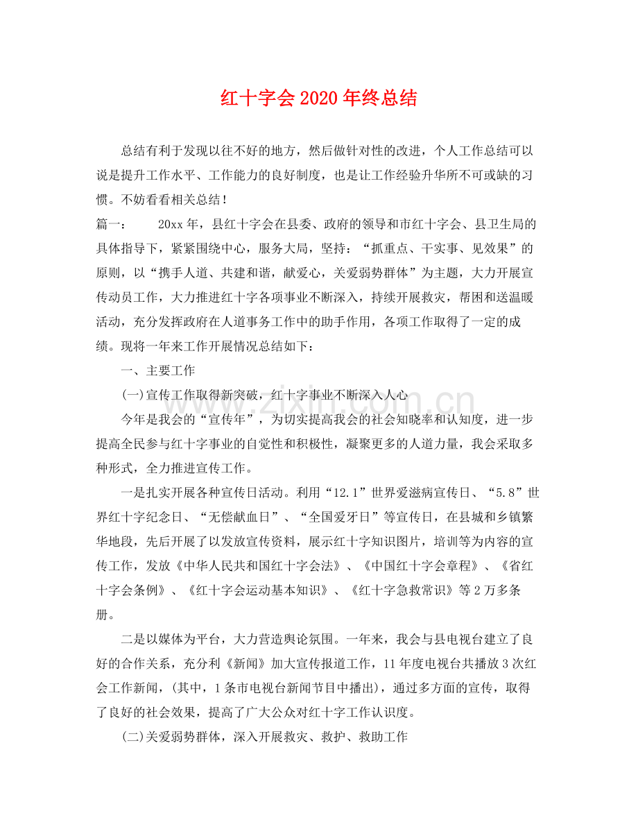 红十字会2020年终总结 .docx_第1页