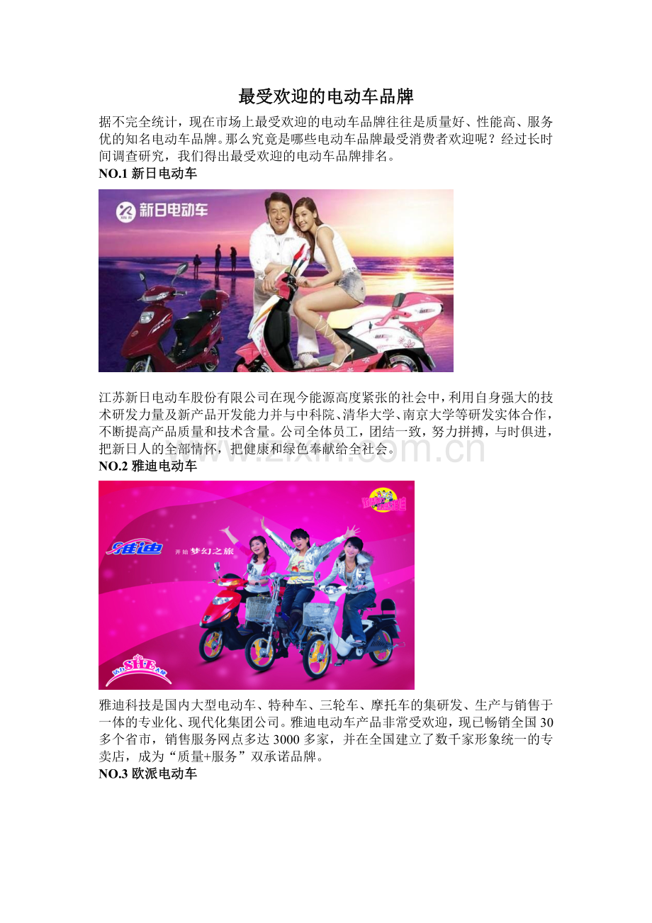 最受欢迎的电动车品牌.doc_第1页