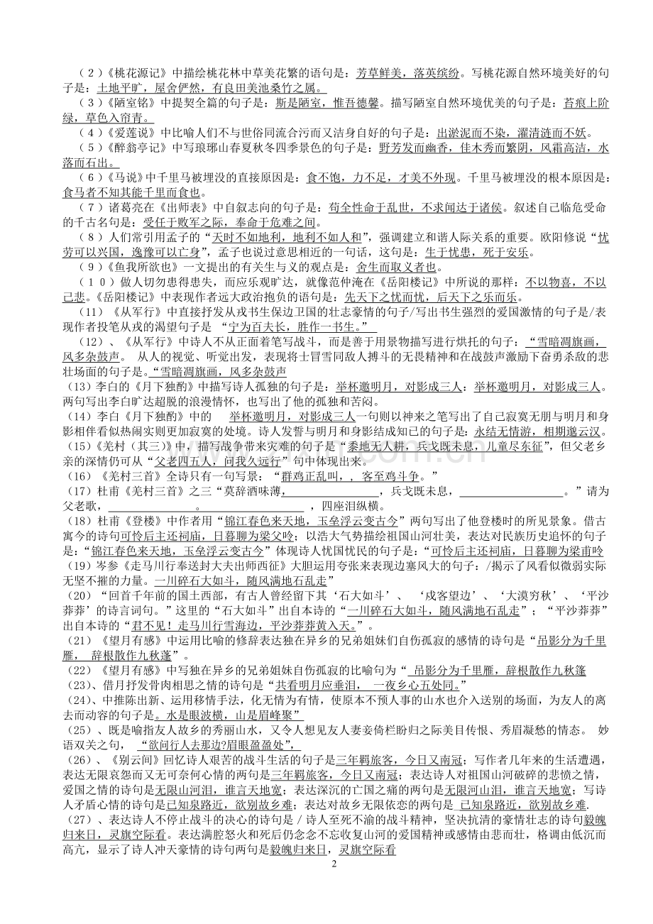 泾川县城关中学2010年九年级语文中考必背的70例诗文名句.doc_第2页