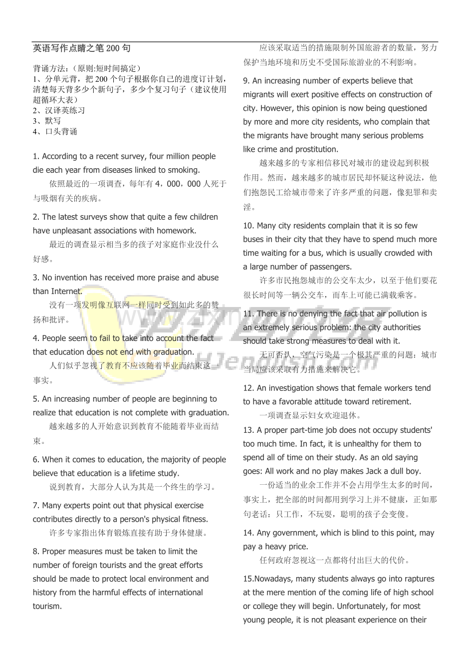 四级英语写作点睛之笔.doc_第1页