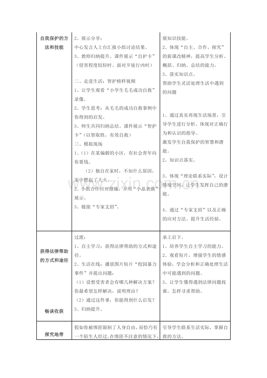 八年级政治上册 未成年人的自我保护教学设计 鲁教版.doc_第2页
