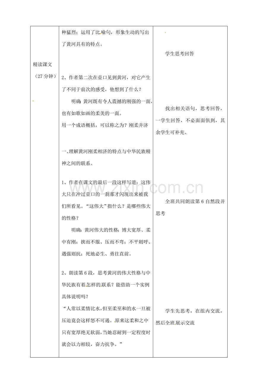 辽宁省恒仁满族自治县八年级语文下册 第五单元 17壶口瀑布（第2课时）教案 新人教版-新人教版初中八年级下册语文教案.doc_第2页