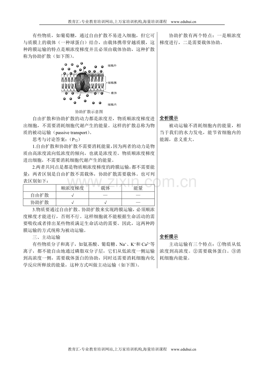 人教新课标高中生物必修一章节知识要点（物质跨膜运输的方式）.doc_第2页