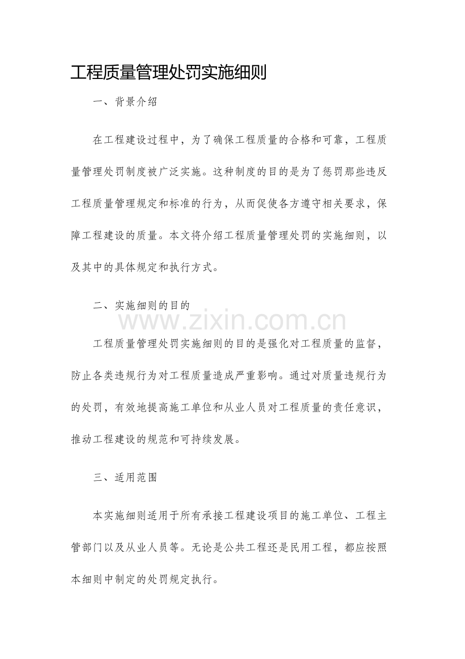 工程质量管理处罚实施细则.docx_第1页